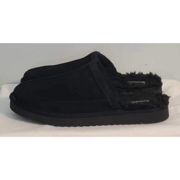 Koolaburra UGG Men 11 Bordon Suede Scuff Slip On Hand Free Slippers Black Casual - Picture 3 of 10